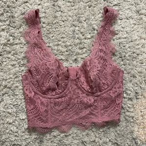 Victoria’s Secret Bralette Bustier Pink Lace 34B